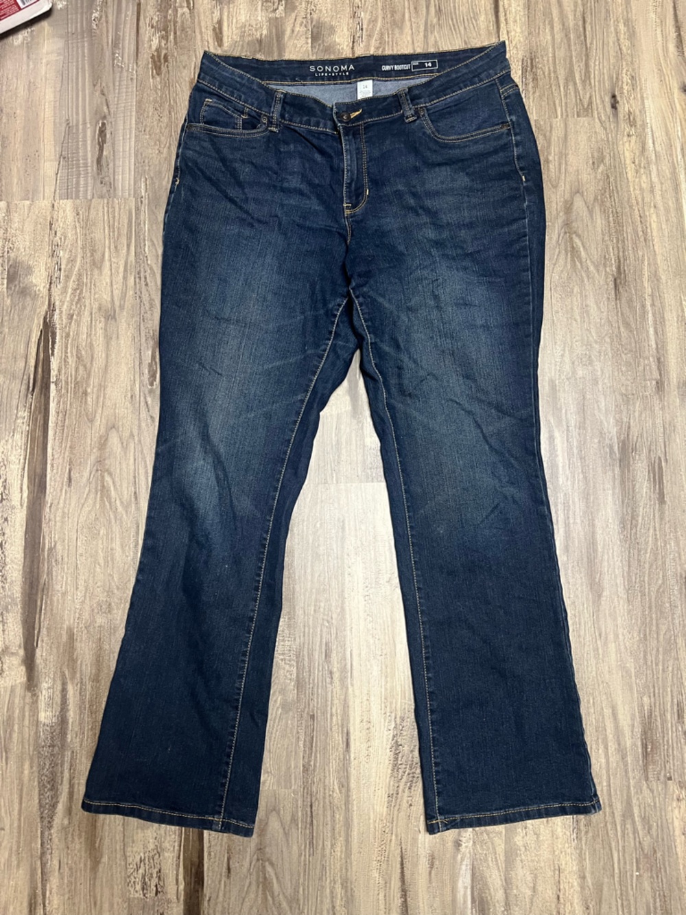Sonoma Women's Dark Blue Curvy Bootcut Jeans